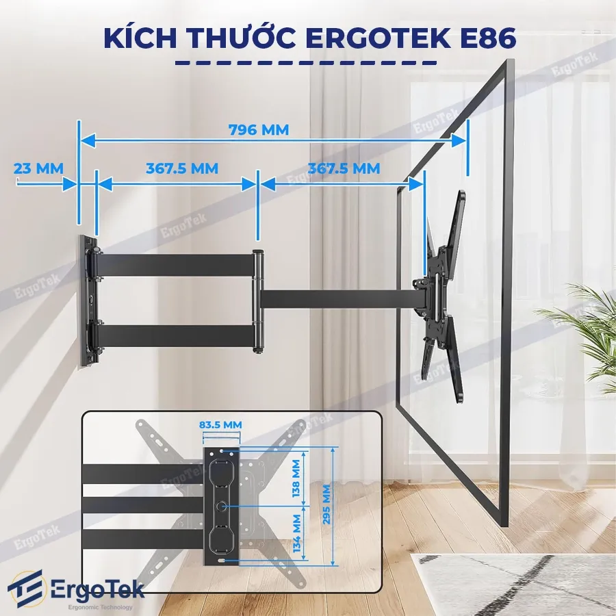 Giá Treo Tivi Xoay Vuông Góc Ergotek E86 (20-65 inch) - ảnh 5