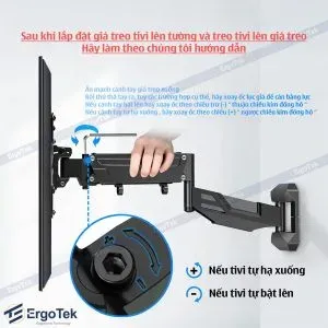 Giá Treo Tivi Xoay Ergotek E888 Piston Khí Nén (34-55 inch) - ảnh 5