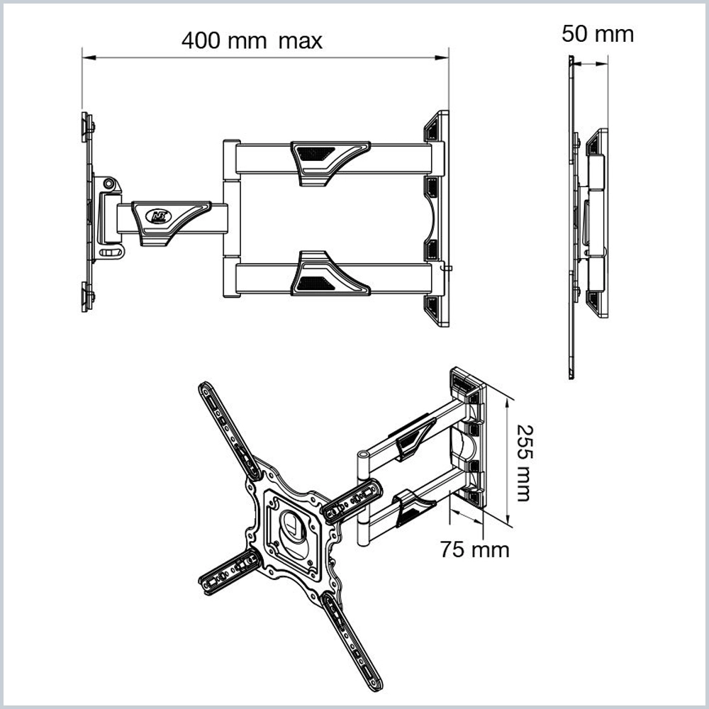 Giá Treo Tivi Xoay Nhập Khẩu NB-P4 32-55 inch - ảnh 8