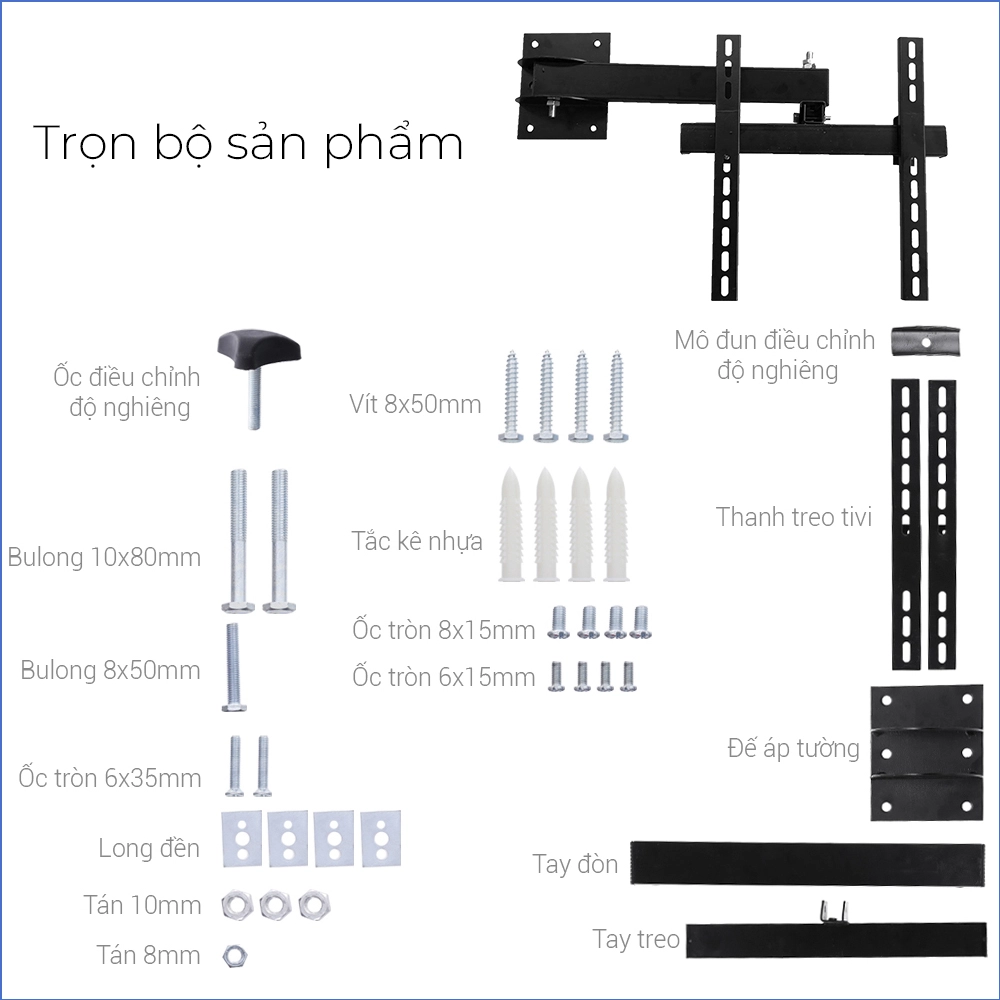 Giá Treo Tivi Góc Xoay 43 inch - 75 inch - ảnh 5