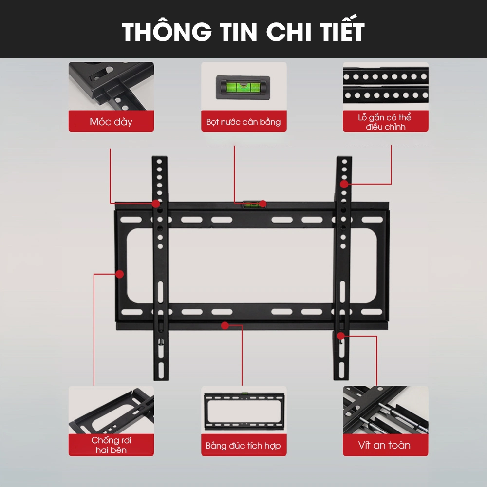 Giá Treo Tivi Phẳng Sát Tường DK75 50-75 inch - ảnh 5