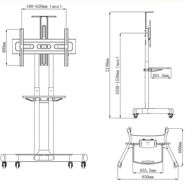 Giá Treo 2 Tivi Di Động Kaloc AF200 32-65 inch - ảnh 5