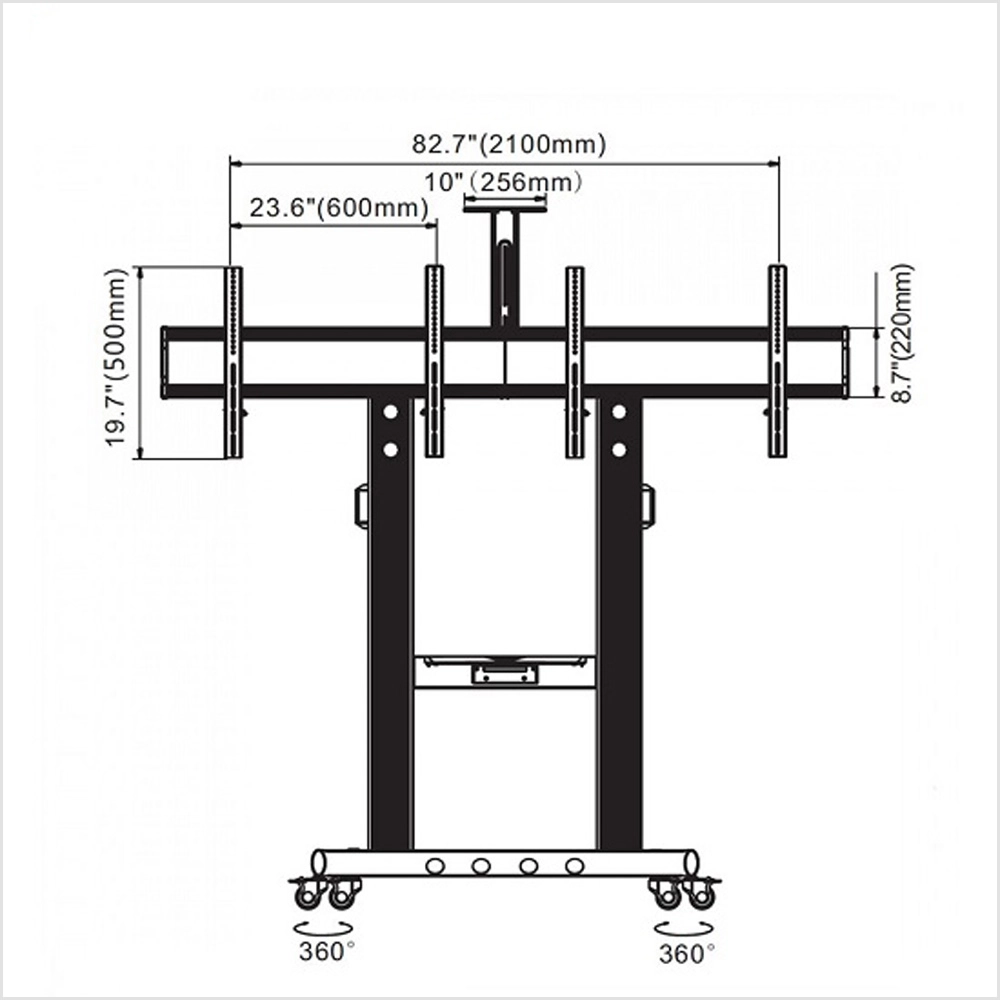 Giá Treo Di Động Nhập Khẩu 2 Màn Hình NB-AVT1800 32-65 inch - ảnh 4