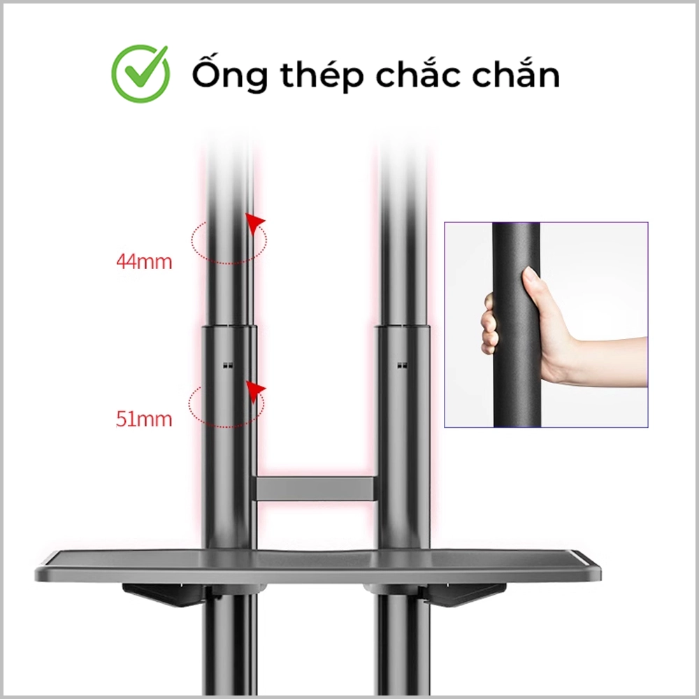 Giá Treo Tivi Di Động Nhập Khẩu Ava1500 32-75 inch - Không Khay Camera - ảnh 4