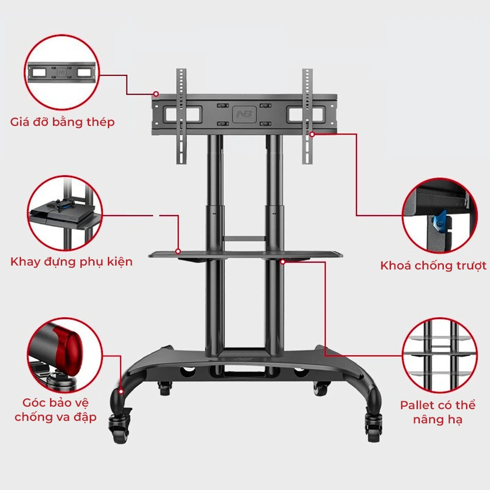 Giá Treo Tivi Di Động NB AVA1500-60-1P - ảnh 5
