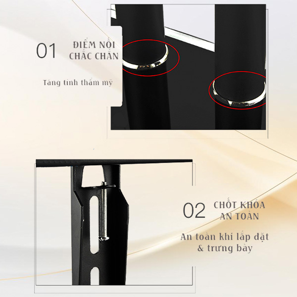 Giá Đỡ Tivi Để Bàn 37-75 inch - Kính Cường Lực (2 Cột) - ảnh 3