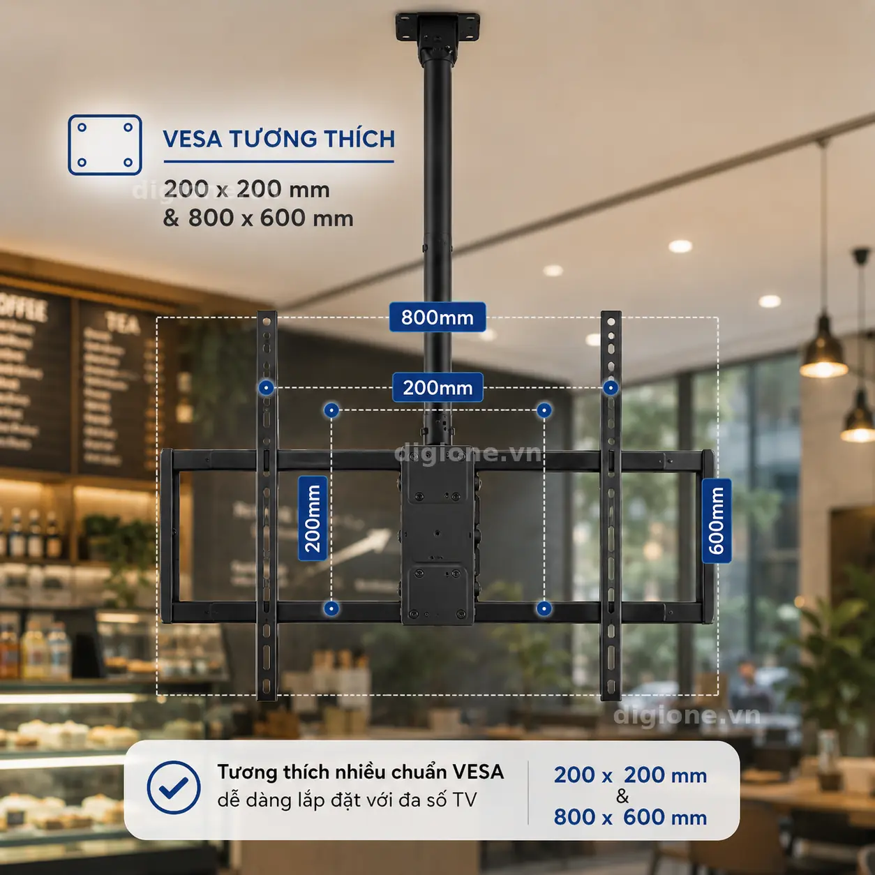 Giá Treo Tivi Nghiêng Thả Trần Egroteck E565 50-100 inch - ảnh 7