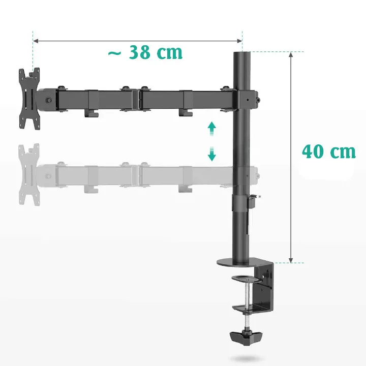Giá Treo Màn Hình Máy Tính Kẹp Bàn M051 17-27 Inch - ảnh 3