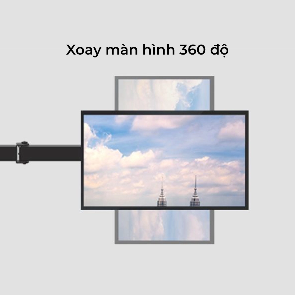 Giá Treo 2 Màn Hình Kẹp Bàn M052 (17-27 inch) - ảnh 2