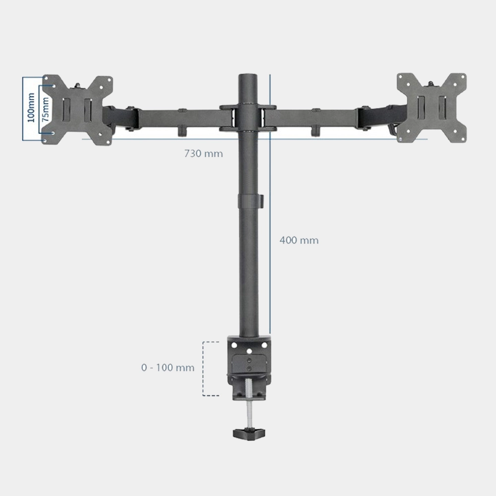 Giá Treo 2 Màn Hình Kẹp Bàn M052 (17-27 inch) - ảnh 8